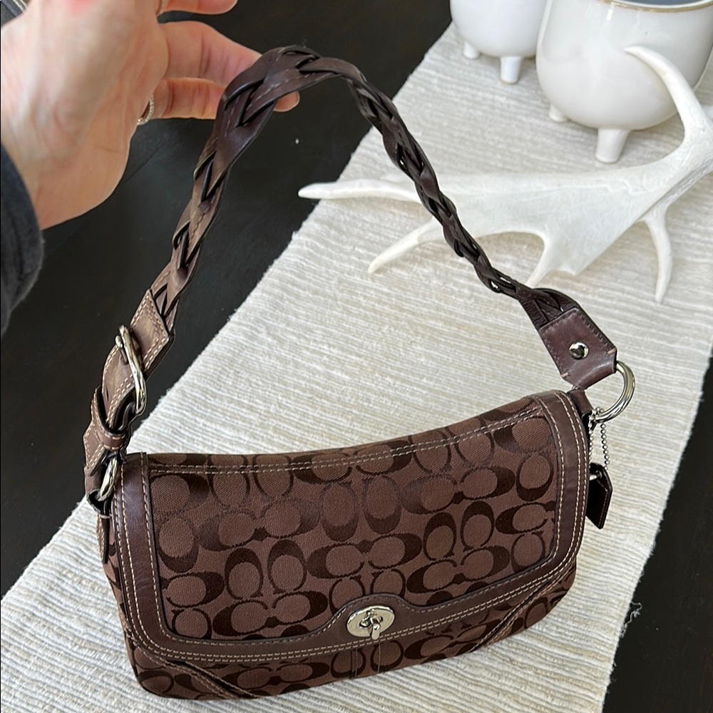 Coach Brown Signature Shoulder Bag